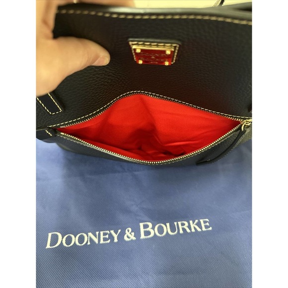 Dooney & Bourke Black on Black Pebble Leather Shopper Tote Bag Purse FS Charity - Picture 7 of 16